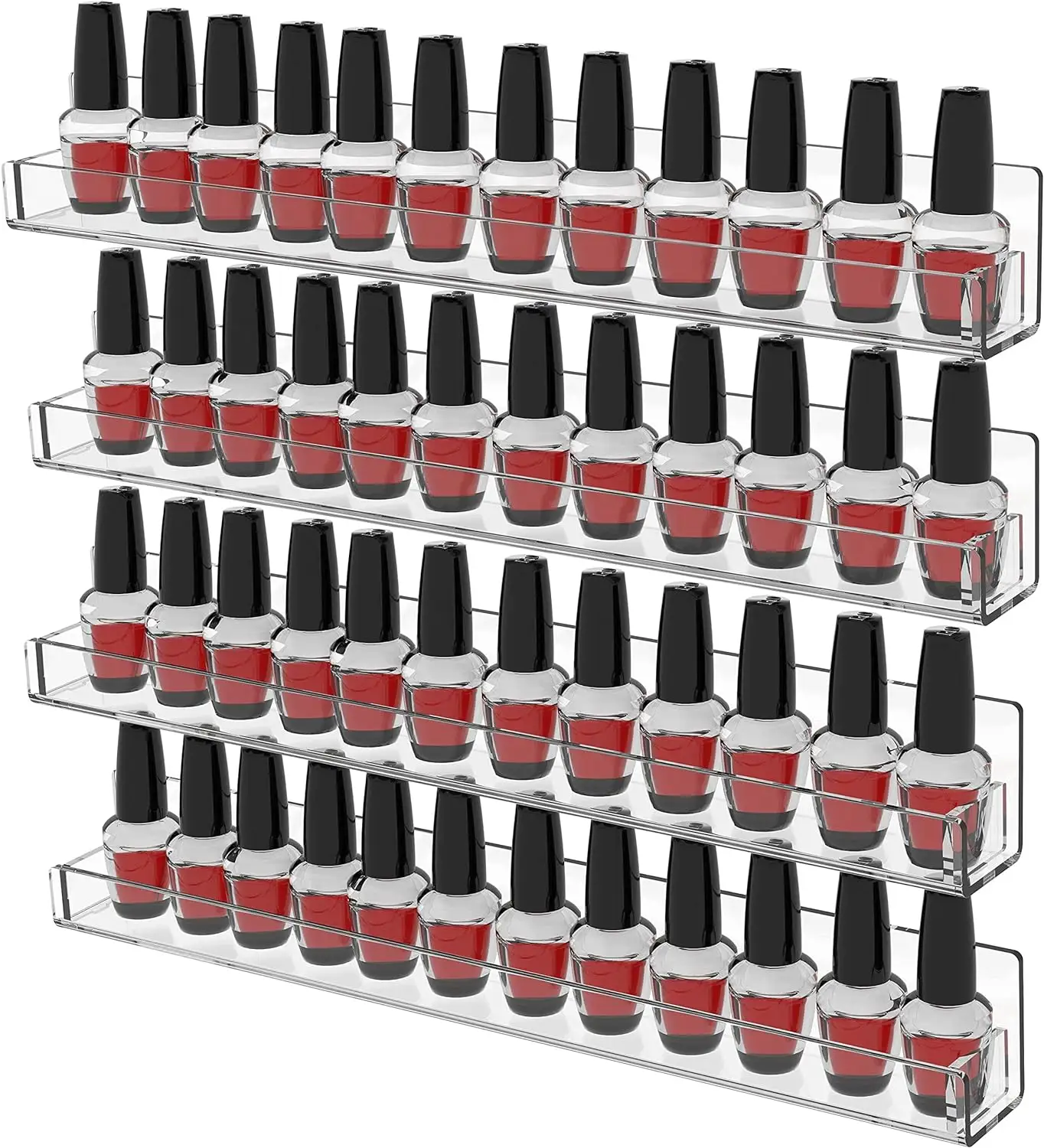 4 Stuks Doorzichtig Hangend Nagellakrek Muurbevestiging Nagellak Planken Organisatoren Opslag Etherische Olie Plank Gel Vingernagellak