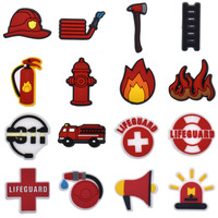 Nouveauté 2026 Breloques en caoutchouc PVC pour chaussures, motifs camion de pompiers et voiture, pour hommes, femmes et enfants, décorations avec épingles à boucle