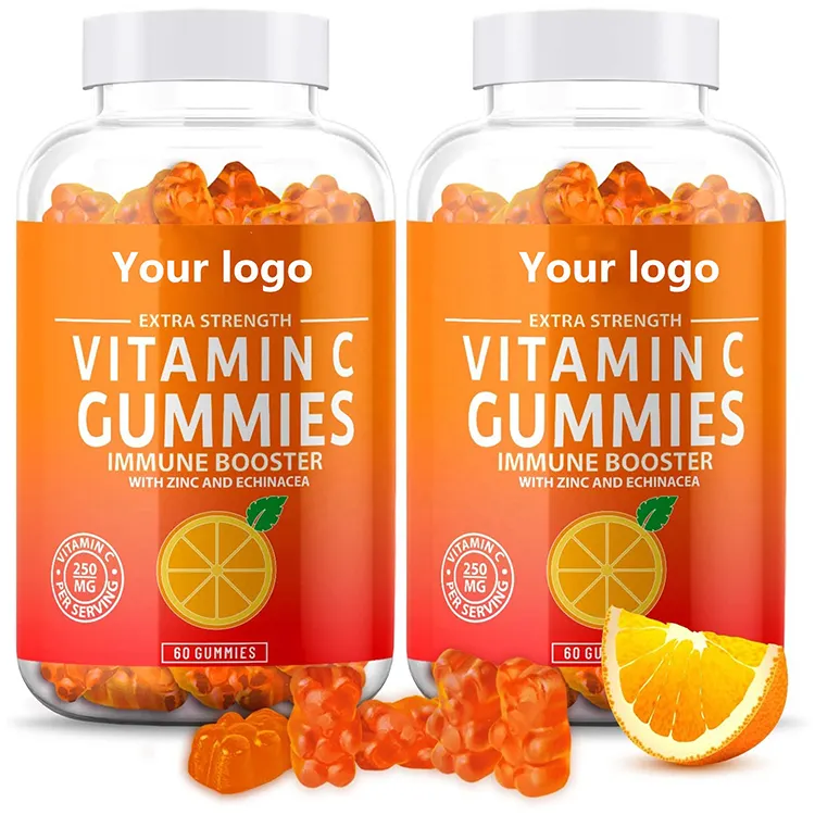 Supplément alimentaire personnalisé de marque privée vitamine C Orange bonbons gommeux pour le système de soutien de l'immunité bon goût