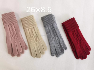 Guantes de Cachemira auténtica <span class=keywords><strong>100</strong></span>% para mujer, mitones de dedo completo de punto elástico suave y cálido para escenas de esquí de invierno - Product Image 6