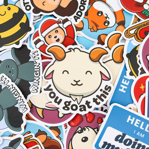 Custom Waterproof Vinyl Stickers Cute Cartoon Die Cut Adhesive Logos for Promotions Parties Gifts Printed on Paper PVC Materials