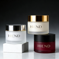 Pot à crème en verre de luxe avec couvercle en plastique |   Contenant de crème cosmétique écologique et recyclable |   Soins de la peau personnalisés avec étiquette privée