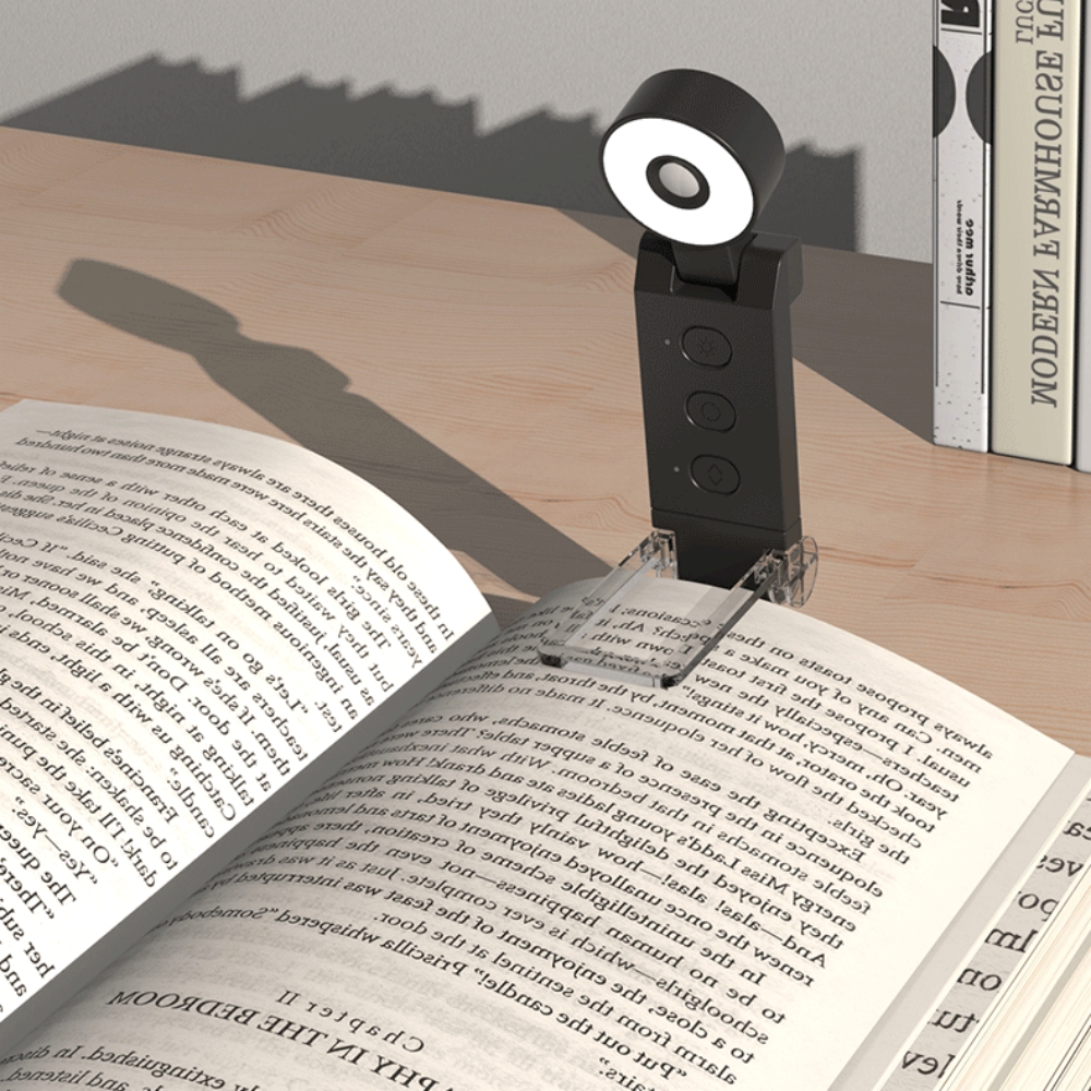 TL-02 USB Rechargeable LED Clip On Book Light - Mini Portable Reading Lamp for Bed Travel