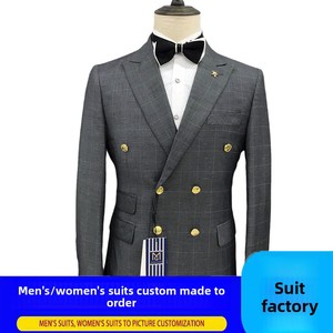 Tailleur da lavoro <span class=keywords><strong>doppiopetto</strong></span> per il commercio estero <span class=keywords><strong>abito</strong></span> <span class=keywords><strong>estivo</strong></span> in tessuto pettinato frontale piatto abbigliamento africano in poliestere/cotone - Product Image 5