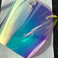 Film décoratif en vinyle brillant miroir PVC de haute qualité, arc-en-ciel irisé, magique, laminé, en rouleau pour meubles, parapluies, sacs