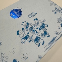 Cartelle Personalizzate in Stile Cinese con Rivestimento in Spugna, Imballaggio Ecologico Monouso per Medicinali, Personalizzato Azzurro