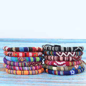 Ohemian-pulsera mexicana para 3 niñas, brazalete de tejido tipo tyle, mezcla de colores - Product Image 3