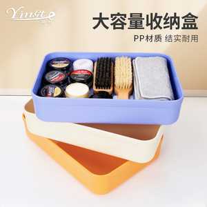 Boîte de rangement pour chaussures, rectangulaire, orange, sans couvercle, organisateur de bureau pour usage domestique et professionnel - Product Image 4
