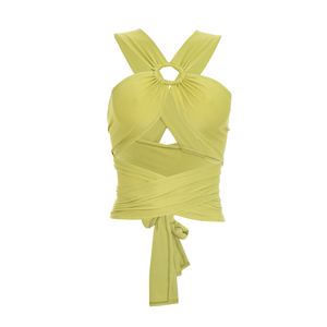 Viviblook J26ST287 New Women Outfit <b>Sexy</b> Sleeveless Solid Color Halter Hollowed Tank Top Tight Mini Skirt Two Piece <b>Set</b> - Product Image 5