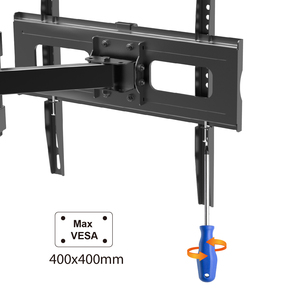 Soporte de Pared para TV de Acero, Movimiento Completo de 180 Grados, Inclinación Giratoria, para Pantallas de 26-55 Pulgadas, 400x400, Soporte de Pared para TV de Acero - Product Image 6