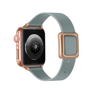 Bracelet de montre en cuir magnétique pour Apple Watch Series 10 9 42mm 46mm 41mm 45mm, bracelet en cuir souple avec fermoir métallique, ceinture de montre - Product Image 1