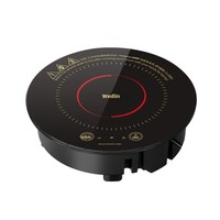 Cuisinière à induction électrique personnalisée, petite, encastrable, ronde, commerciale, 195 mm, 1000 W, étanche, vente en gros sur mesure