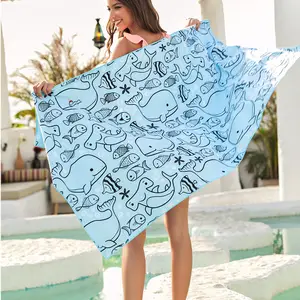 Cotton Woven Sand Free Large Wholesale Turkish Fiber Reactive Velour Beach Towels