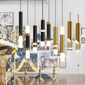 Lámpara Colgante Moderna de Hierro con LED en Forma de Cilindro, para Instalación en Techos, Ideal para Vestíbulos de Hotel, Comedores y Techos Bajos - Product Image 3