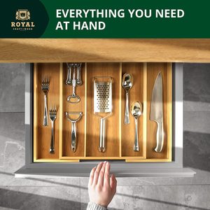 Expandable Bamboo <b>Kitchen</b> Drawer Divider <b>Storage</b> <b>Box</b> Adjustable Cutlery Tray Minimalist Design For Home Use - Product Image 5