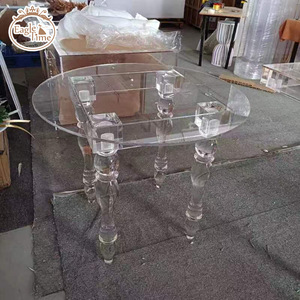 Fabbrica su misura rettangolo di cristallo trasparente rotonda banchetto festa Diner acrilico tavolo di nozze per la decorazione di eventi - Product Image 6