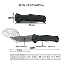 Couteau tactique de chasse en plein air BM 9070, lame multi-types D2, manche en fibre de nylon, couteau pliant de camping, couteau de poche EDC, multi-outils personnalisé
