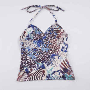 Camisola vintage con estampado animal y cuello en V para mujer, sin espalda, con tirantes, ajuste ceñido, estilo gráfico, para verano 2026 - Product Image 6