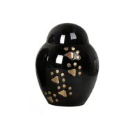 Urna para Mascotas con Diseño Elegante y Atemporal en Negro Mate, Recuerdo Metálico para la Pérdida de una Mascota, Frasco Conmemorativo