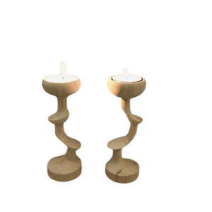 Bougeoir en bois d'acacia perlé bougeoir à la maison hôtels restaurant pilier bougeoir en bois à des fins décoratives - Product Image 5