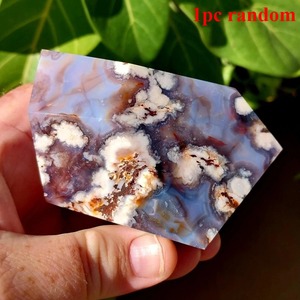 Wholesale High Quality Natural Healing Crystal Blue Flower Agate FreeForm/Palm Stone <b>Ornament</b> for Home Decoration Holiday Gifts - Product Image 4