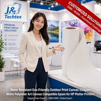 Lienzo de Impresión para Exteriores Resistente al Agua y Ecológico, Lienzo Artístico de Poliéster Mate de 220 g/m², Compatible con Impresoras Epson y HP Plotter
