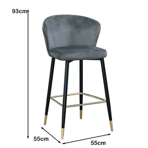 Sgabello da Bar Alto di Design Moderno Direttamente dalla Fabbrica, Confortevole Rivestimento in Vera Pelle/Tessuto, Sedia con Gambe Alte Personalizzabili nel Colore - Product Image 4