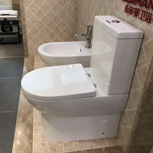Çin seramik banyo iki parçalı çift floş çerçevesiz tuvalet