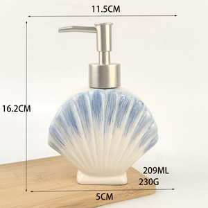 Juego de accesorios de baño de cerámica <span class=keywords><strong>marina</strong></span> de diseñadores nórdicos incluye soporte de cepillo de dientes de ducha de 4 piezas dispensador de jabón de plástico - Product Image 3