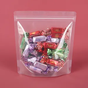 Wholesale Clear Plastic Mylar Pouch Custom Resealable Bags 4OZ Stand Up Pouch Food Grade Doy Pack Candy Packaging