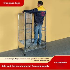 304 anti-sıçrama paslanmaz çelik lüks Villa kuş kafesi tüy geçirmez toz büyük orta ölçekli nefes hayvan papağan kafes - Product Image 3