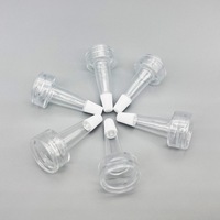 Flacon compte-gouttes pour ampoules, flacon en verre réutilisable avec bouchon, embout en PVC transparent, tête en corne mate pour crème visage