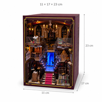 Kit de bricolage maison miniature 3D en bois à assembler, serre-livres, insert de bibliothèque, décoration de bureau, cadeau d'anniversaire