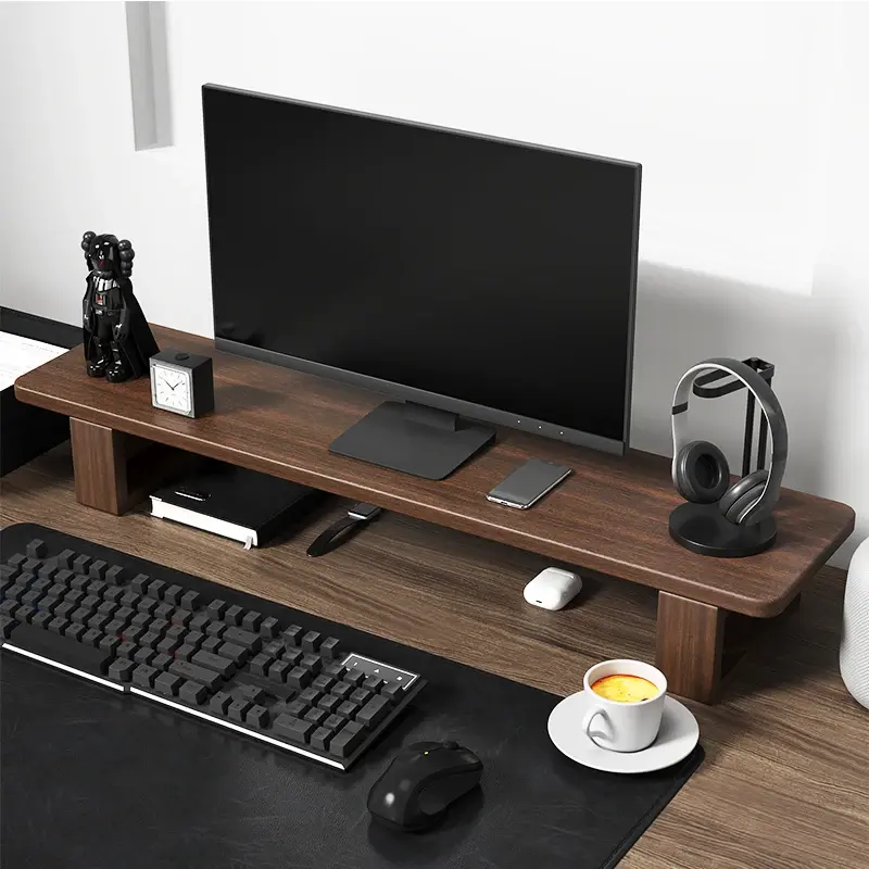 Soporte de monitor de madera para pantalla de PC y TV