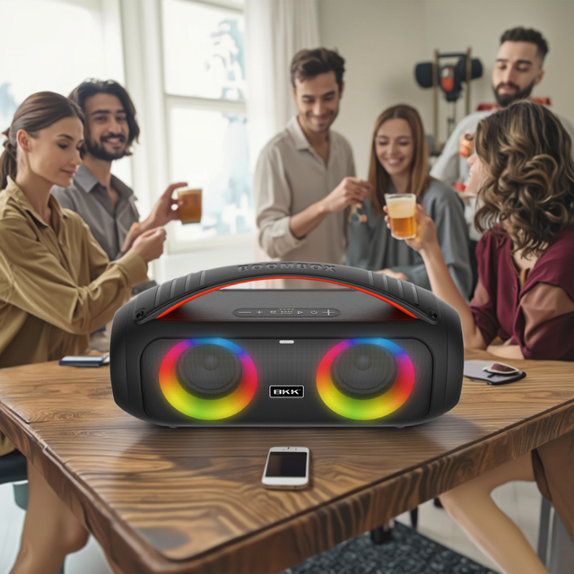 Manufacturer Portable Bluetooth Speaker with Colorful Light Party Speaker Boomboxes