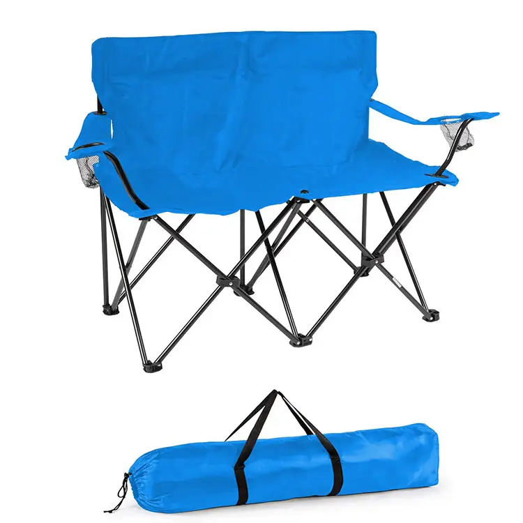 हल्के वजन कपड़े धातु विशाल भारी शुल्क लोगों छाता बैग ले जाने के साथ दो व्यक्ति के लिए foldable डबल समुद्र तट कुर्सी