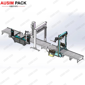 Tự động đôi mũi tên đầu Pallet máy đóng đai Top loại Báo Chí cho PP thức ăn vật nuôi hóa chất nước giải khát bơm mang động cơ bánh răng - Product Image 2