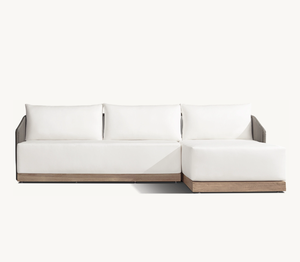 Modern Luxury All Weather Patio Garden Hotel Pool <b>Rattan</b> SofaSet Outdoor Leisure Furniture Rope Hand Woven <b>Sofa</b>-Chaise Sectional - Product Image 2