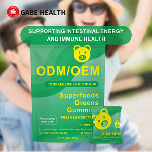 Gummies de superaliments verts à marque privée, avec épinards et fibres prébiotiques pour la santé digestive et intestinale, supplément OEM personnalisé - Product Image 1