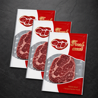 Sacs sous vide personnalisés en nylon semi-aluminium avec fermeture éclair, qualité alimentaire, pour emballage de steaks, viandes fraîches et aliments pour animaux de compagnie