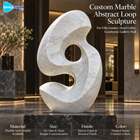 Sculpture abstraite moderne en marbre, sculpture en pierre sculptée à la main, décoration personnalisée pour villa de luxe, hall d'hôtel, cour, galerie, intérieur