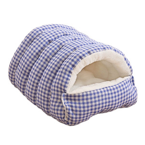 Winter Warm Cat Dog Bed Oval Plaid Pet Mat Thickened Soft Sleeping Bed For Small Pets Four Seasons Use - Product Image 5