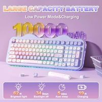 Clavier mécanique sans fil OEM ODM C98, thème violet, interrupteurs Candy, clavier Cake, 99 touches avec pavé numérique, keycaps MOA, BT502