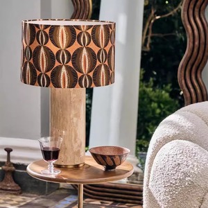 Lampe de table en travertin naturel D35 H54cm, source de lumière LED, base d'ampoule E27, commande par interrupteur, décoration pour salon et chambre à coucher - Product Image 2