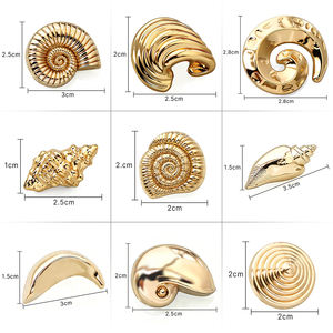 Custom Shell pulsante forma speciale conchiglia di mare conchiglia stella irregolare oro lega di zinco gambo metallo bottone per i vestiti - Product Image 5