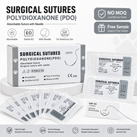 Sutures chirurgicales en polydioxanone (PDO) à succès (USP 4/0) avec aiguille à coupe inversée 3/8 cercle, qualité supérieure pour usage vétérinaire
