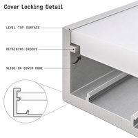 YG-1613 Bande lumineuse LED encastrée avec boîtier en aluminium pour l'installation sur sols en bois et en pierre