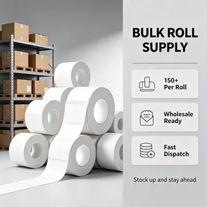 Self-Adhesive Round Labels White Adhesive Paper Quick Stick Smooth Backing No <b>Bubble</b> Easy Peel Apply Packaging Labels - Product Image 2