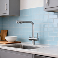 Robinet de cuisine moderne 5 fonctions en acier inoxydable 304, monotrou, avec douchette extractible et mitigeur pour évier