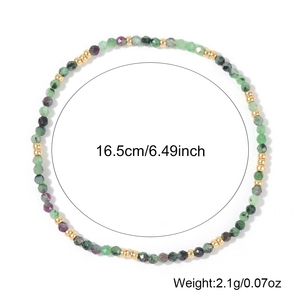 Bracelet en perles de pierre naturelle de 4 mm, tendance, avec entretoises dorées géométriques, empilable, petit modèle, vente en gros, support OEM personnalisé pour les revendeurs - Product Image 5